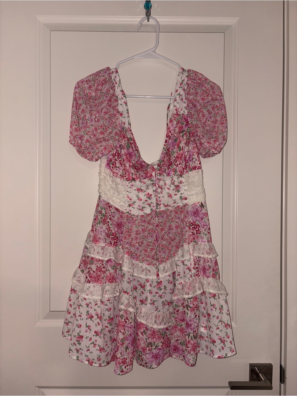 Altar'd State Pink Floral Ruffled Mini Dress